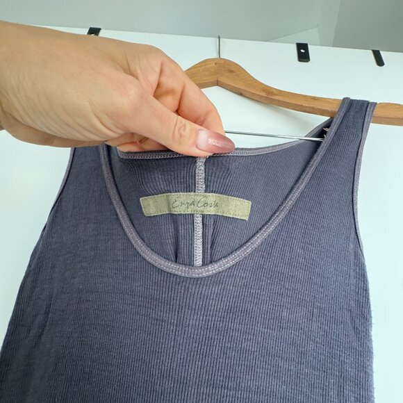 Enza Costa Ribbed Tank Maxi Dress – Charcoal/Washed Black – Women’s L - Picture 2 of 3